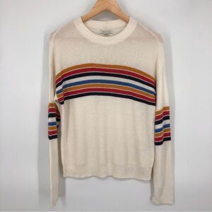 American Eagle Sweater‎ Womens XS Striped White Drop Shoulder Slouchy Multicolor